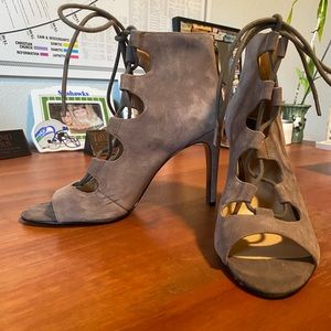 Gray Laced Nine West Heels